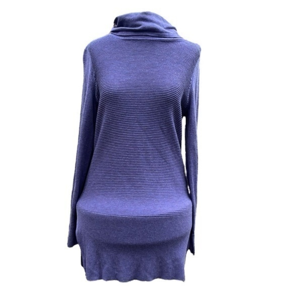 Adrienne Vittadinni Womenβs Cowl Neck Sweater Tunic Long Sleeve Purple Small